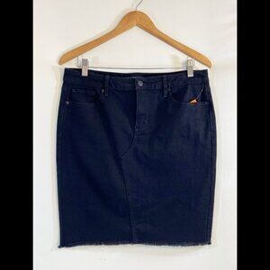 Joe Fresh Black Denim Raw Hem Skirt - Size 8